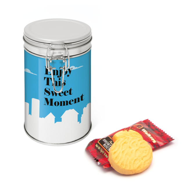 Flip Top Tin – Silver – Shortbread Biscuits