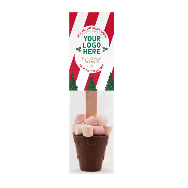 Winter Collection – Eco Info Card – Hot Chocolate Spoon – With Marshmallows